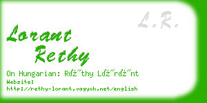 lorant rethy business card